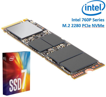 Intel 760P Series M.2 80mm 1000GB 1TB SSD 3D2 TLC PCIe NVMe 3230/1625MB/s 340K/275K IOPS 1.6 Million Hours MTBF Solid State Drive 5yrs