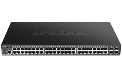 D-Link 52-Port Gigabit Smart Managed PoE Switch with 48 RJ45 and 4 SFP+ 10G Ports