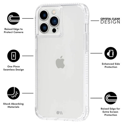 Case-Mate Tough Clear Plus Apple iPhone 13 Pro Max Case -(CM046574),Antimicrobial,15 ft Drop Protection,Wireless Charging Compatible,Lifetime Warranty