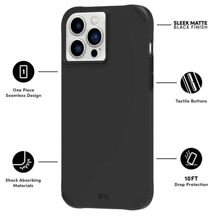 Case-Mate Tough Apple iPhone 13 Pro Case - Black (CM046660), 10ft Drop Protection, Wireless Charging Compatible, Anti-Scratch, Lifetime Warranty