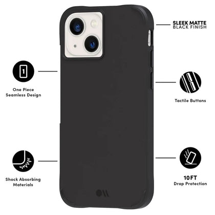 Case-Mate Tough Apple iPhone 13 Case - Black (CM046748), 10ft Drop Protection, Wireless Charging Compatible, Anti-Scratch, Lifetime Warranty