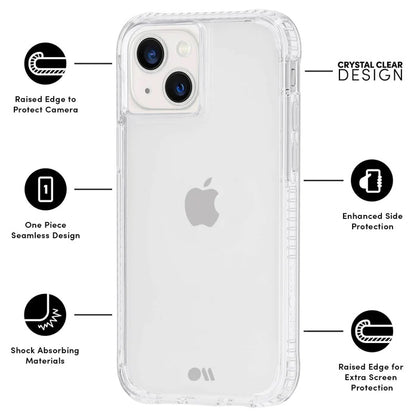 Case-Mate Tough Clear Plus Apple iPhone 13 Case - (CM046754), Antimicrobial, 15ft Drop Protection, Wireless Charging Compatible, Lifetime Warranty