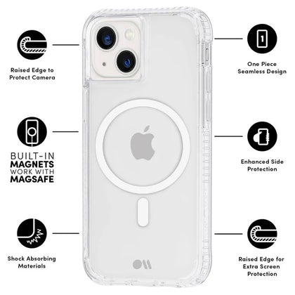 Case-Mate Tough Clear Plus MagSafe Apple iPhone 13 Case - (CM046756), Antimicrobial, 15ft Drop Protection, Raised Edges Protection, Lifetime Warranty