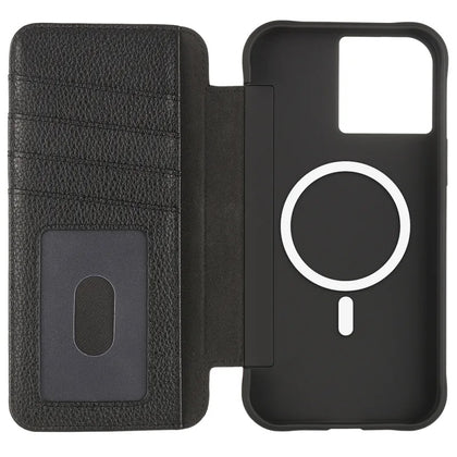 Case-Mate Tough Wallet MagSafe Folio Apple iPhone 13 Pro Max Leather Case - Black (CM046888), 10ft Drop Protection, Card Holder, Lifetime Warranty