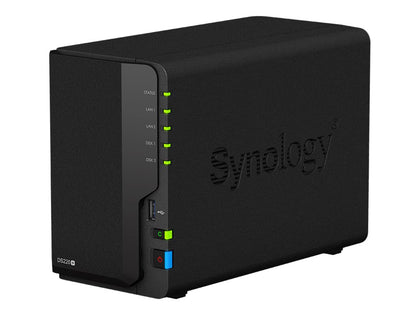 Synology DS220+ 2 Bay NAS Intel Celeron J4025 2-core 2.0 GHz 2 GB DDR4 non-ECC SATA HDD/SSD 2 RJ-45 1GbE LAN 2 USB 3.0 Port Hot swappable