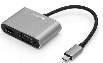 BLUPEAK USB-C to HDMI 4K@30HZ & VGA 1080P@60HZ Adapter