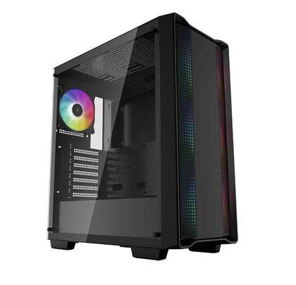 DeepCool CC560 ARGB Mid-Tower Case Full-Sized Tempered Glass Window, 4 x Pre-installed A-RGB Fans 120mm, 2x 3.5' Drive Bays,7 Expansion Slots