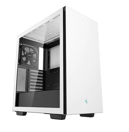 DeepCool CH510 White Mid-Tower ATX Case, Tempered Glass, 1 x 120mm Fan, 2 x 3.5' Drive Bays, 7 x Expansion Slots