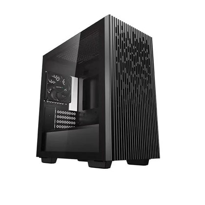 DeepCool MATREXX 40 Mini-ITX / Micro-ATX Case, Tempered Glass Side Panel, Mesh Top and Front, 1x Pre-Installed Fan, Removable Drive Cage, Black