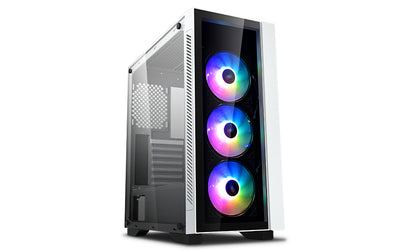 DeepCool MATREXX 55 V3 ADD-RGB WH 3F Tempered Glass Case, White Colour, Supports E-ATX MB, 3 Preinstalled ARGB Fans