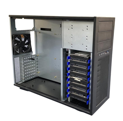 TGC Tower Server Chassis 4U 555mm, 8x 3.5' Fixed Bays, up to EEB Motherboard, 8x FH PCIe, ATX PSU Required