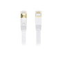 Edimax 0.5M White 10GbE Shielded CAT7 Network Cable - Flat 100% Oxygen-Free Bare Copper Core, Alum-Foil Shielding, Grounding Wire, Gold Plated RJ45