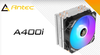 Antec A400i RGB , 72 CFM, 4 Direct Heat-Pipes, 120mm PWM RGB Fan,1700, 115X, 1200, 2011, AM3, AM3+, AM4+, AM5, FM1, FM2, FM2+ CPU Air Cooler 1yr wty