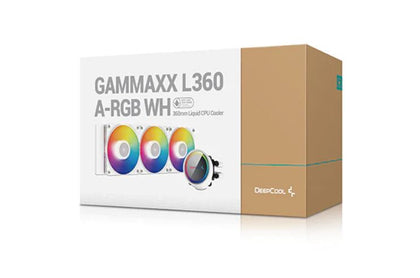 DeepCool Gammaxx L360 A-RGB White (1700 Bracket Included) 3 x ARGB PWM Fans, Anti-Leak, Intel LGA2066/2011-v3/2011/1700/1200/1151/1150/1155 AMD AM4