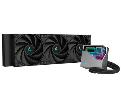 DeepCool LT720 Premium Liquid CPU Cooler, 360mm Radiator, High-Performance FK120 FDB Fans, Multidimensional Infinity Mirror Block, 5V A-RGB Softwa
