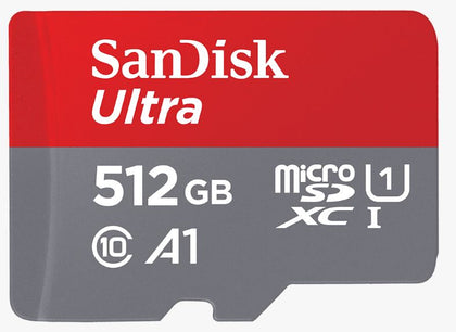 SanDisk Ultra 512GB microSD SDHC SDXC UHS-I Memory Card 120MB/s Full HD Class 10 Speed Google Play Store App for Android Smartphone Tablet