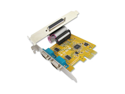 (LS) Sunix MIO6479A PCIE 2-port Serial RS-232 & 1-port Parallel IEEE1284 Card, Compatible with PCI Express x1, x2, x4, x8 and x16 lanei