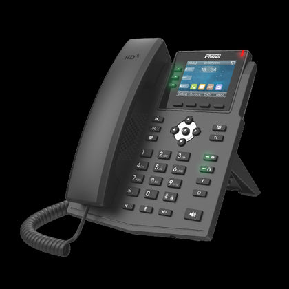 Fanvil X3U Enterprise IP Phone - 2.8' Colour Screen, 3 Lines, No DSS Buttons, Dual Gigabit NIC