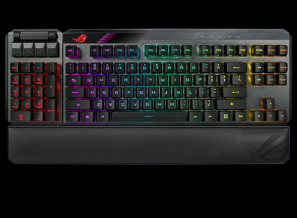 ASUS ROG CLAYMORE II Blue Modular TKL 80%/100% Gaming Mechanical Keyboard, ROG RX Optical Switches, Detachable Numpad, Wired/Wireless Mode, 43 Hours