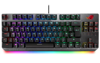 (EOFY Special) ASUS X801 ROG STRIX SCOPE TKL Deluxe Blue Switch Wired Mechanical RGB Gaming Keyboard, Cherry MX Blue Switches