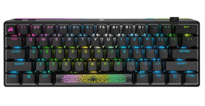 CORSAIR K70 PRO MINI WIRELESS RGB 60% Mechanical Gaming Keyboard, Backlit RGB LED, CHERRY MX SPEED, Black, Black PBT Keycaps