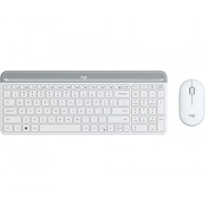 (LS) Logitech MK470 Slim Wireless Keyboard Mouse Combo Nano Receiver 1 Yr Warranty -White  (replacement MK540 and MK545)