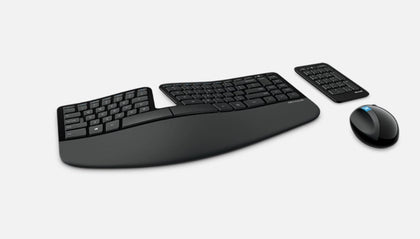 Microsoft Wireless Sculpt Ergonomic desktop USB Mouse & Keyboard - RETAIL BOX (BLACK) revision
