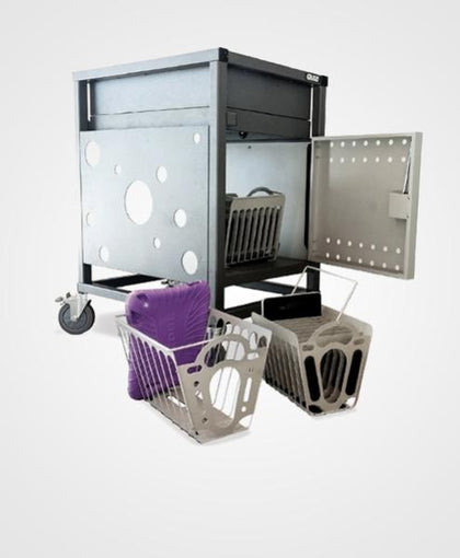 Gilkon Tablet Basket Kit / 2 Baskets / Mounting Brackets / Fixings / *** Compatible with 30 Bay PC Vault Trolley (2LCMT-30)***