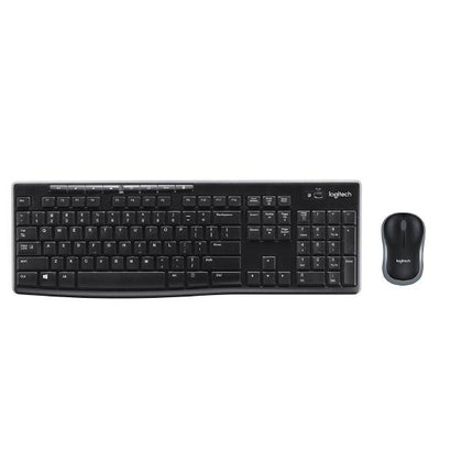 Logitech Wireless Keyboard & Mouse Combo, MK270r, Black, USB Receiver