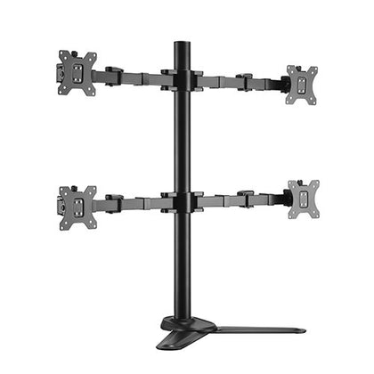 (LS)Brateck Quad Free Standing Monitors Affordable Steel Articulating Monitor Stand Fit Most 17'-32' Monitors Up to 9kg/screen VESA 75x75/100x100 (LS)