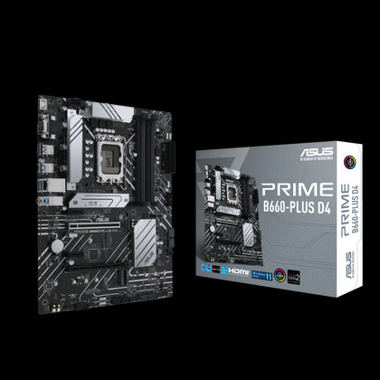 ASUS PRIME B660-PLUS D4 Intel LGA 1700 ATX Motherboard PCIe 4.0, 3xM.2, 2.5Gb Ethernet, DP, HDMI, D-Sub, USB-C, Aura Sync