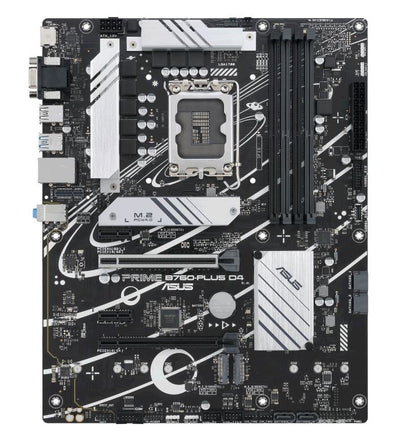 ASUS PRIME B760-PLUS D4 LGA 1700 ATX Motherboard 128GB,4xDDR4,1 x PCIe 5.0 x16 slot,3 x M.2 slots,4x SATA,1xDP,1x VGA port,1x HDMI