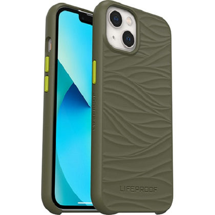 LifeProof WAKE Case for Apple iPhone 13 - Gambit Green (Olive/Lime) (77-83564), DropProof from 2M, Mellow Wave Pattern, Ultra-thin, One-Piece Design