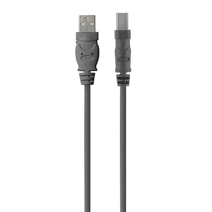 Belkin USB 2.0 Premium Printer Cable (1.8M) - Grey (F3U154BT1.8M), Simple Plug-and-Play Connectivity, 480Mbps Data Transfer