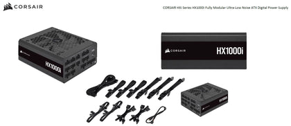 Corsair 1000W HXi 80+ Platinum Fully Modular 135mm FAN, Low Noise, Zero RPM, ICUE Monitor,  ATX Power Supply, PSU, 10 Years Warranty 2022 (LS)