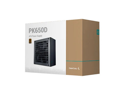 DeepCool PK650D 80+ Bronze Power Supply Unit, 120mm Fan, Taiwan Capacitor, DC to DC, ATX12V V2.4, 100,000 MTBF, 85% Efficiency  5YW