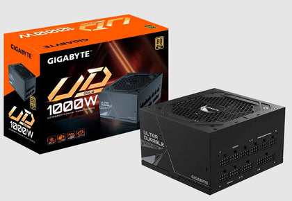 Gigabyte UD1000GM 1000W ATX PSU Power Supply  80+ Gold >90% 120mm Fan Black Flat Cables Single +12V Rail Japanese  100K Hrs