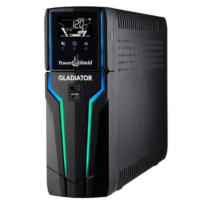 *BLITZ* PowerShield Gladiator 1500VA 900w Gaming UPS, Real Time CPU Temp, Speed, Load, 2 x USB Charging Ports, Replaceable Battery, Pure Sinewave, RGB