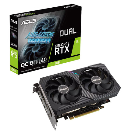 ASUS nVidia GeForce DUAL-RTX3060-O8G OC Edition 8GB GDDR6,1867 MHz Boost Clock,PCI Express 4.0, HDMIx1, DPx3