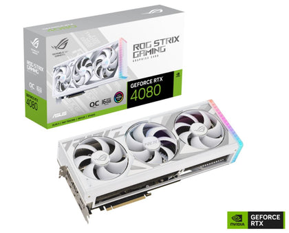 ASUS nVidia GeForce ROG-STRIX-RTX4080-O16G-WHITE RTX4080 16GB GDDR6X White OC Edition