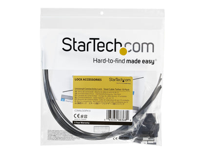 STARTECH 10-PK SECURITY CABLE TETHERS FOR ADAPTERS/DONGLES - ANTI-THEFT 5YR