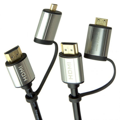 CONNECT CB-HDMI2x2-4K 1.8M HDMI to HDMI/Micro/Mini combo